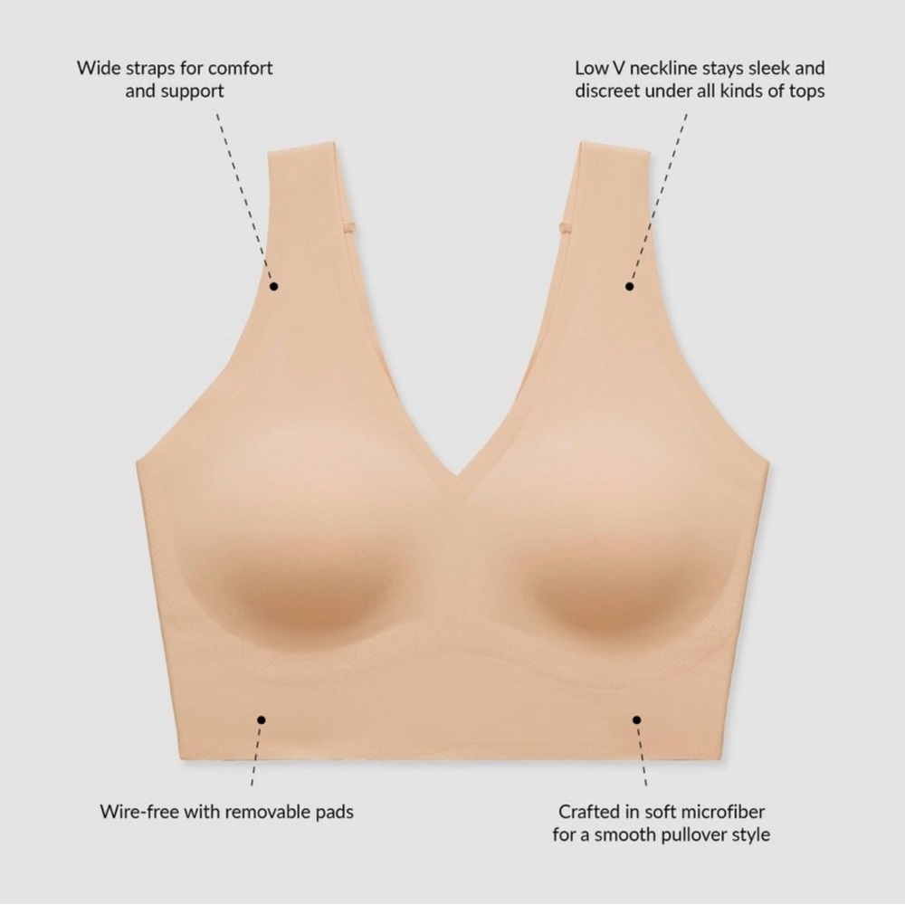 NWT True & Co. True Everybody Women's V Neck Bra in Muse Size XS - Picture 4 of 10